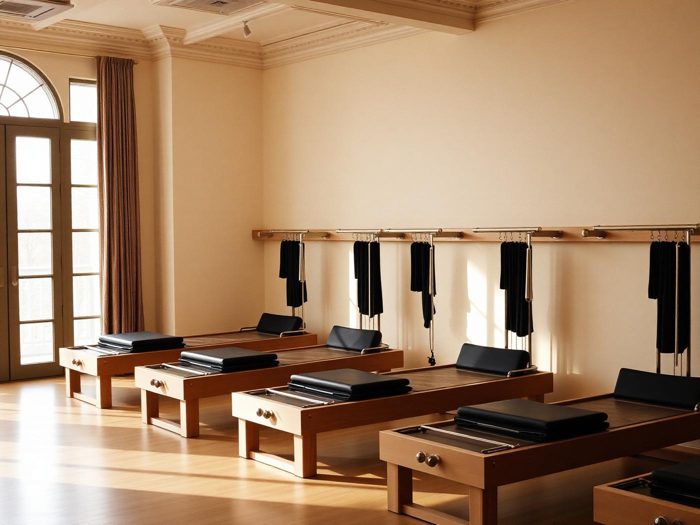 Boutique pilates studio ready for a morning class